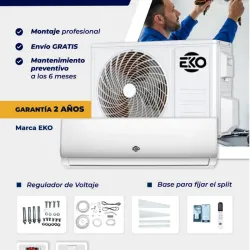 Split de 2 toneladas Eko con montaje, accesorios, mantenimiento incluidos+ regalo