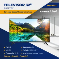 Televisor Smart TV de 32" Eko FHD con cajita descodificadora interna