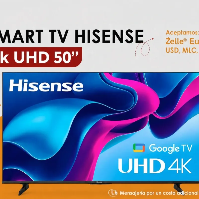 Televisor Smart TV de 50" 4K UHD Hisense con Google TV