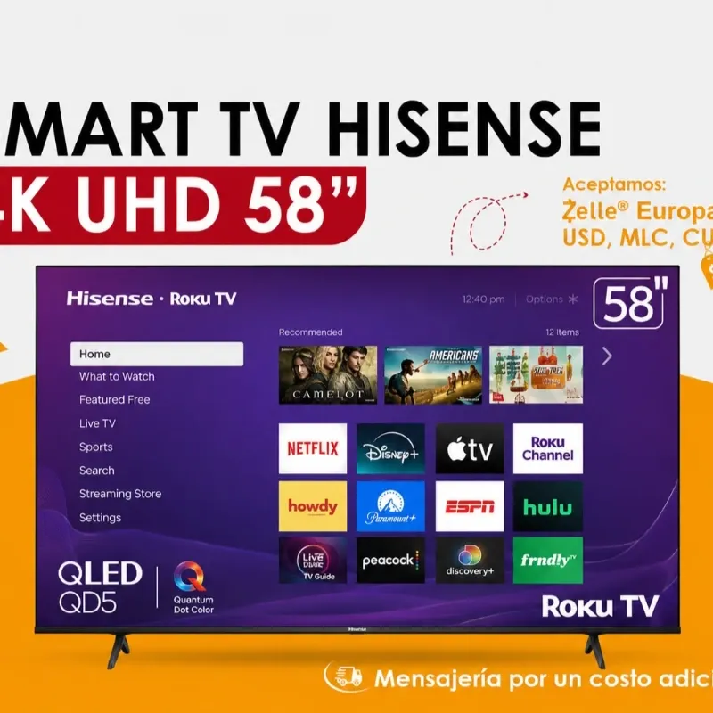 Televisor Smart TV de 58" Hisense 4K QLED