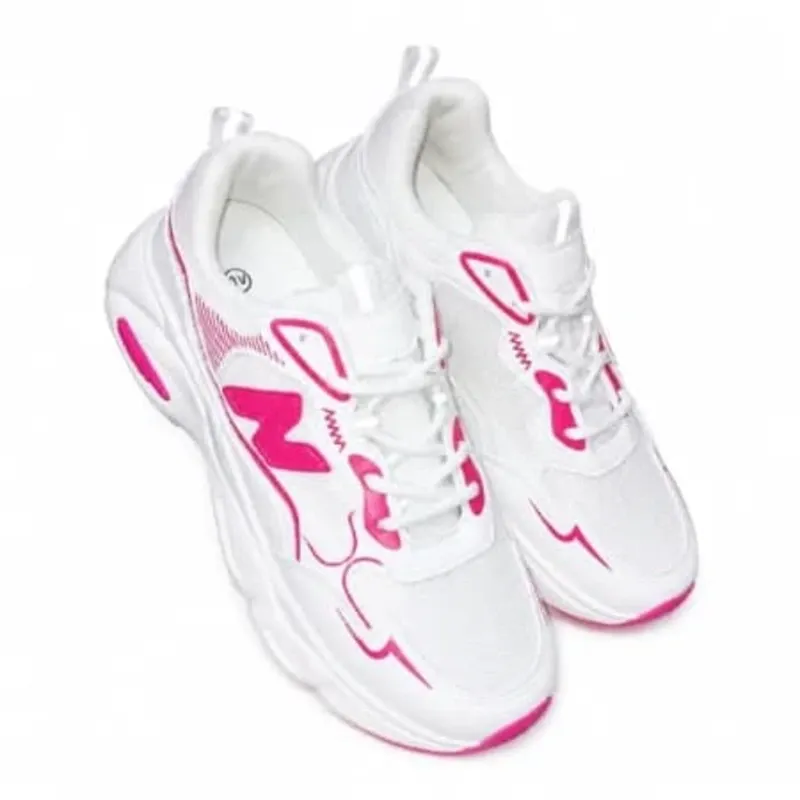 Tenis Deportivos Unisex Blancos Y Rosados
