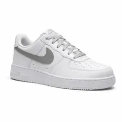 Tenis Nike Air Force Blanco y Plateado