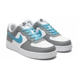 Tenis Nike Air Force Gris Con Blanco y Azul