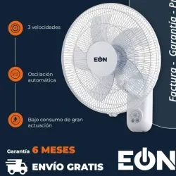 Ventilador de pared 16’’ con control remoto