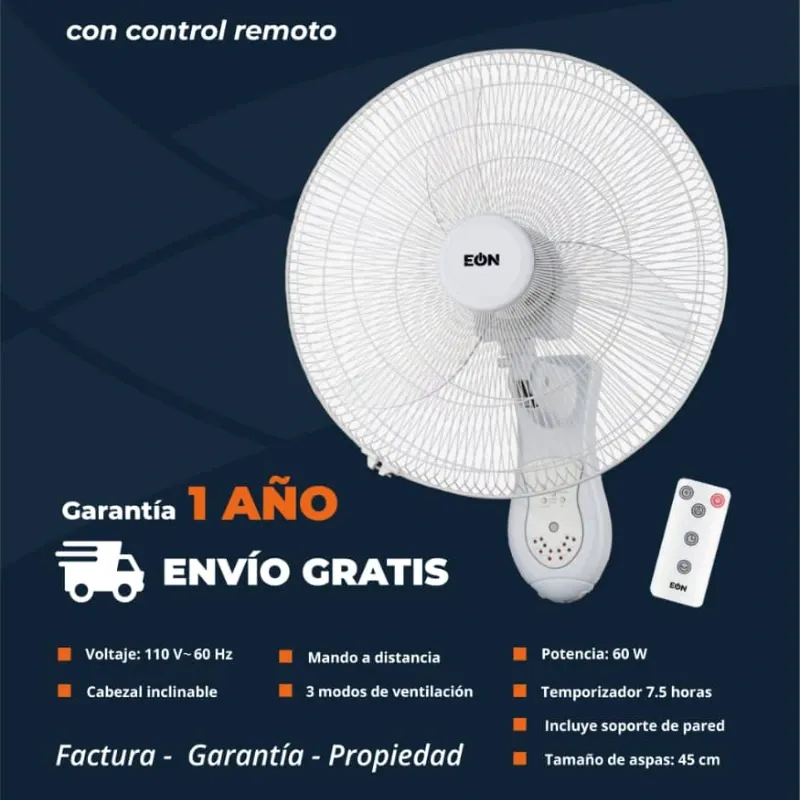 Ventilador de pared Eón de 18" con control remoto