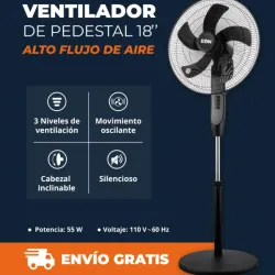 Ventilador de pedestal de 18" alto flujo de aire