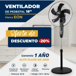 Ventilador de pedestal de 18" alto flujo de aire