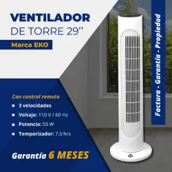 Ventilador de torre de 29" con control remoto