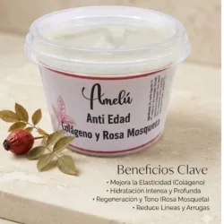 Crema anti edad de colágeno y rosa mosqueta 