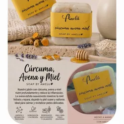 Jabón de cúrcuma- Avena y miel 🌟