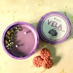 Vela aromática buenas vibras💜