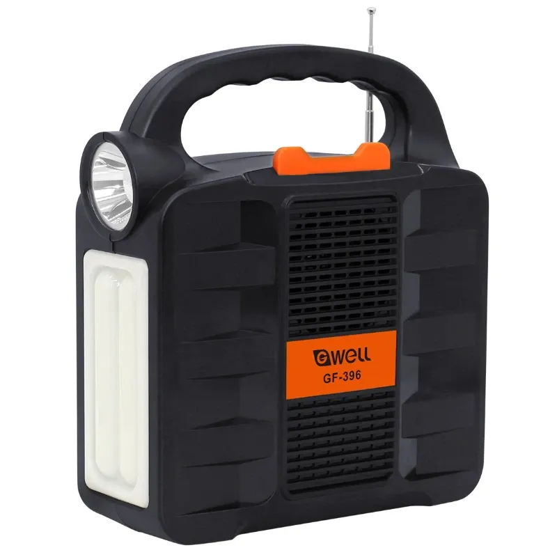 AUDIO PORTATIL USB CON PANEL SOLAR + 3 Bombillas LED (6V)