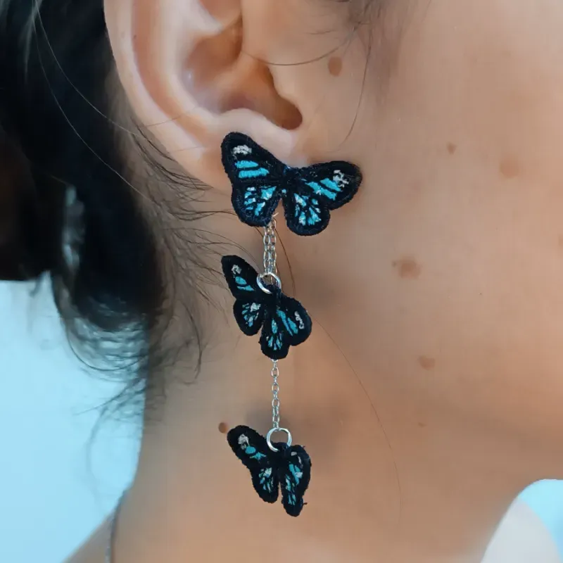 Pendientes KALEIDOSCOPIO de MONARCAS azules