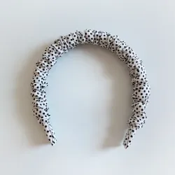 Diadema scrunchie blanca con lunares