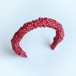 Diadema scrunchie, roja con lunares