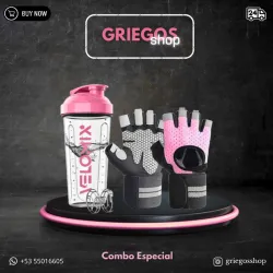 Combo | Guantillas de Levantamiento + Shaker Bottle | Rosa