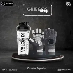 Combo Especial | Guantillas de Levantamiento + Shaker Bottle | Negro