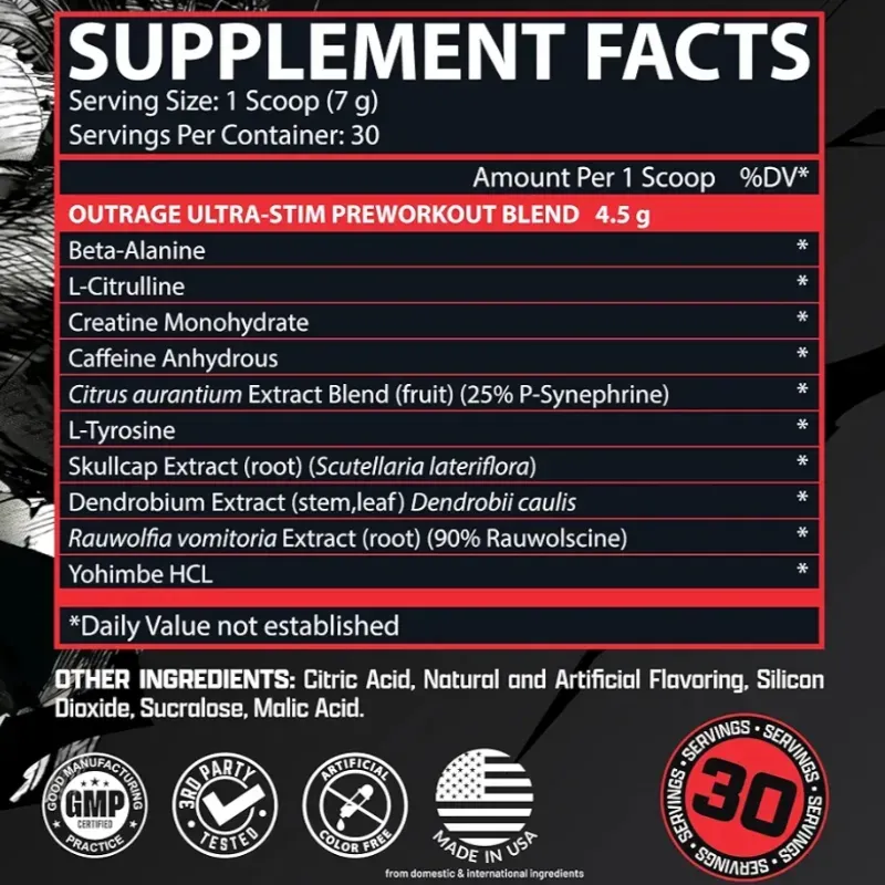 Outrage PRE-WORKOUT | "Nutrex" | 30 servicios 