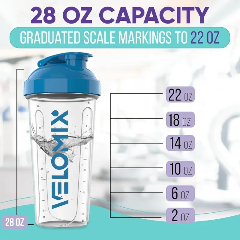 Shaker Bottle | Velomix | Azul/Transparente