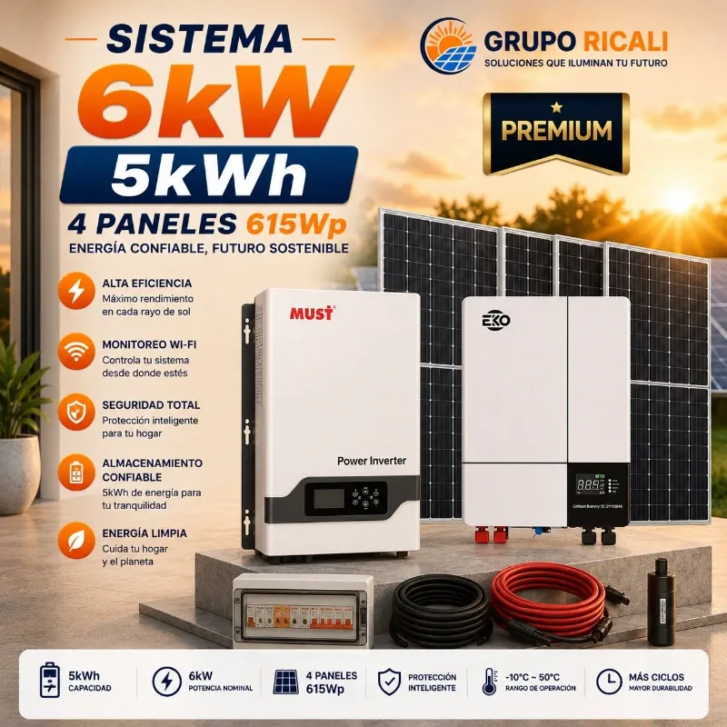 6KW 110/220V 5KWH 4 PANELES