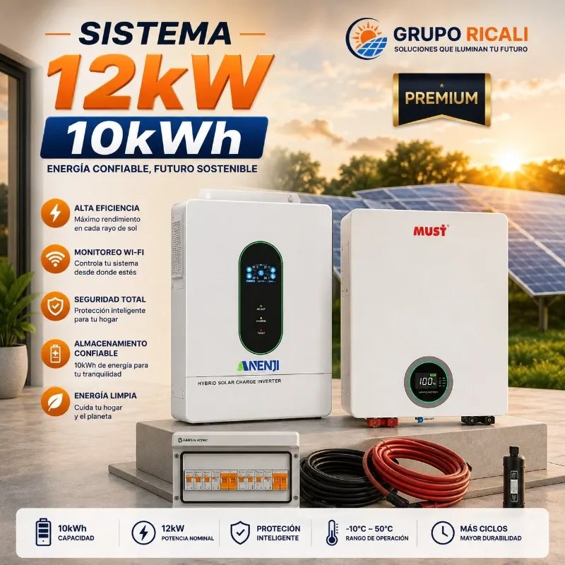 SISTEMA 12KW 110/220V 10KWH 6 PANELES