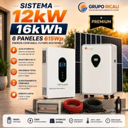 SISTEMA 12KW 110/220V 16KWH 6 PANELES