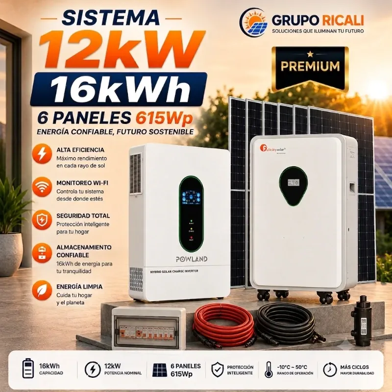 SISTEMA 12KW 110/220V 16KWH 6 PANELES