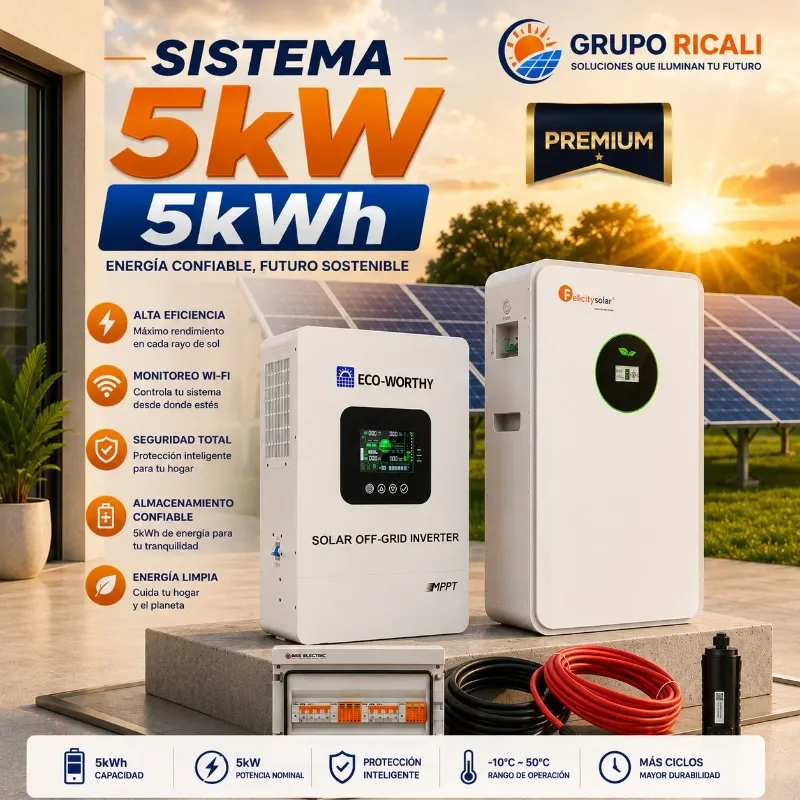 SISTEMA 5KW 110V 5KWH 4PANELES