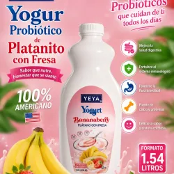 YOGURT PROBIÓTICO PLÁTANO CON FRESA