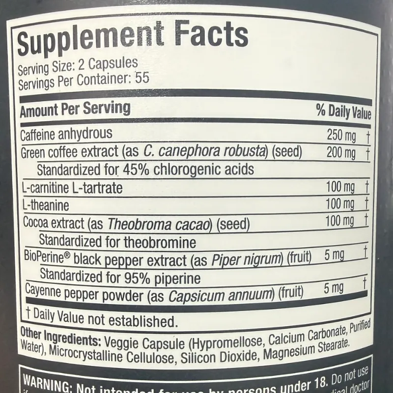 HYDROXYCUT HARDCORE 110capsulas