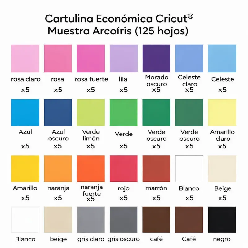 🟨 Cartulina Cricut Estandar – 176 g/m² (Value Cardstock)