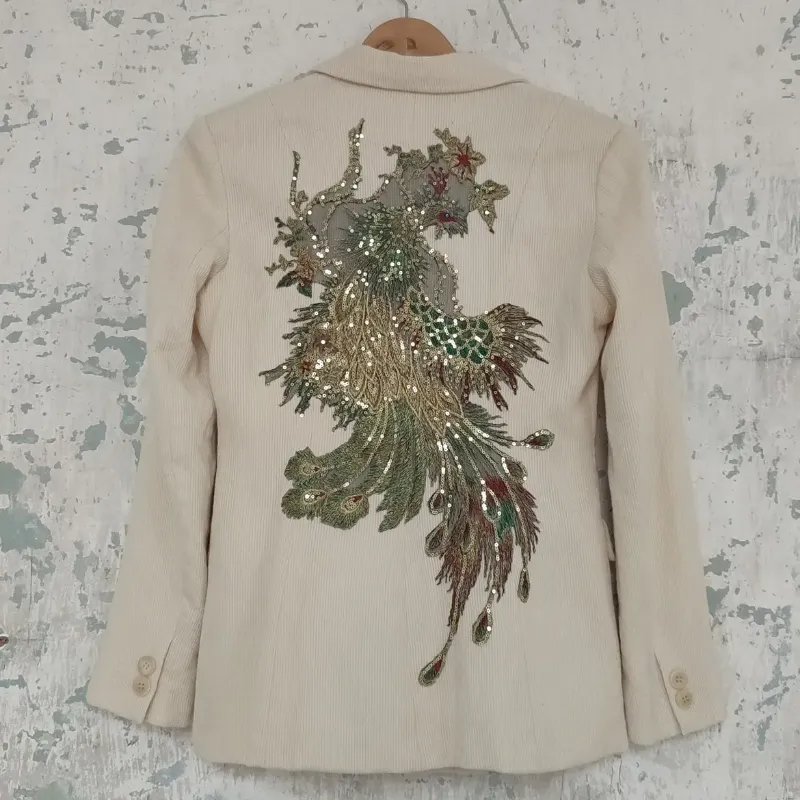 Chaqueta de corduroy blanco