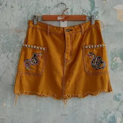 Saya denim amarillo mostaza