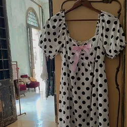 Vestido polka dots blanco