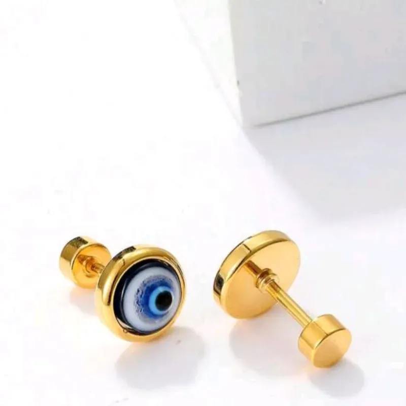 Aretes de acero inoxidable  con ojo turco