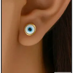 Aretes de acero inoxidable con ojo turco