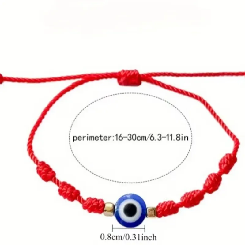 Pulsera roja con ojo turco y los 7 nudos