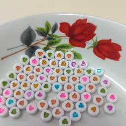 Fichas Blancas con Corazones varios colores fosforescentes