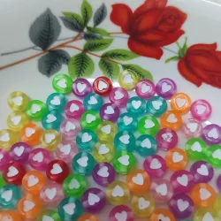 Fichas en colores corazón Blanco