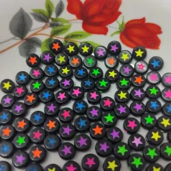 Fichas Negras con Estrellas en Colores varios