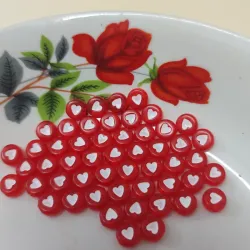 Fichas Rojas con corazón Blanco