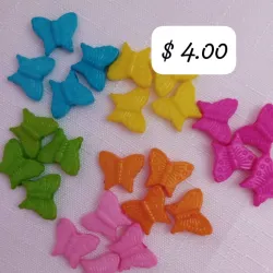 Maripositas plásticas e varios colores