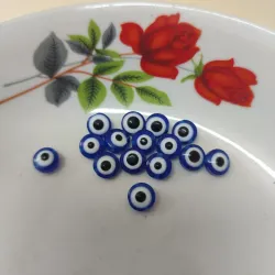 Ojos Turcos planos Azules 8mm