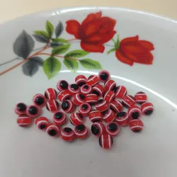 Ojos Turcos Redondos Rojos 6mm