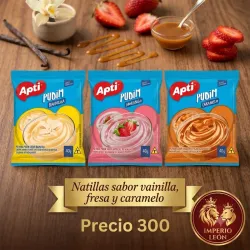 Natillas Caramelo, Vainilla, Fresa