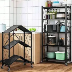 Estante plegable rodante de 5 niveles