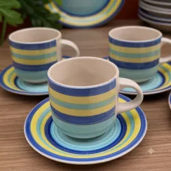 Set de 6 tazas con plato