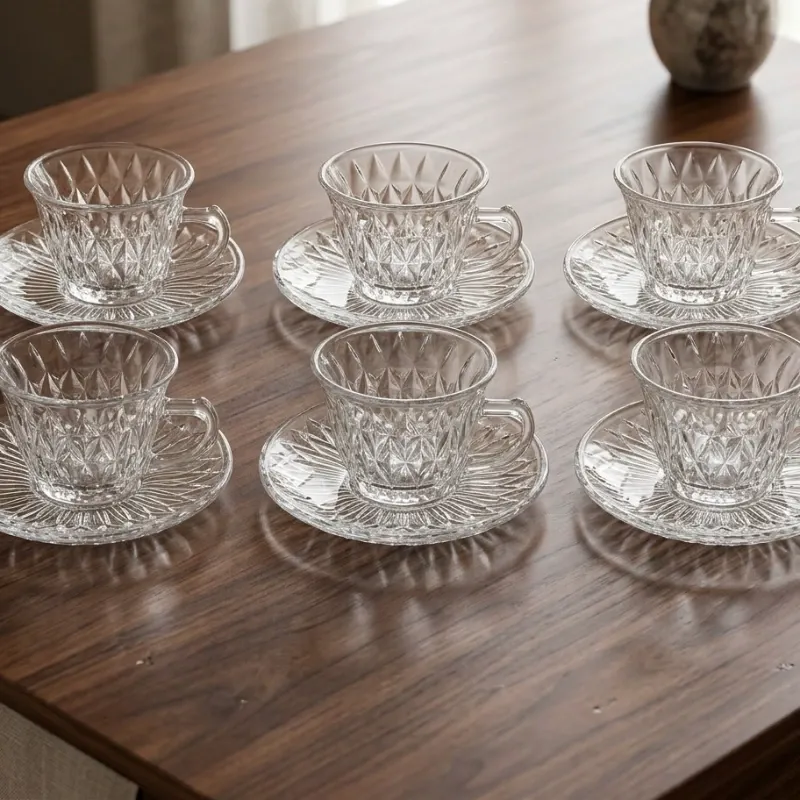 Set de 6 tazas con plato