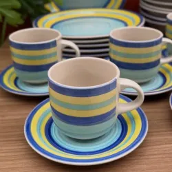 Set de 6 tazas con plato
