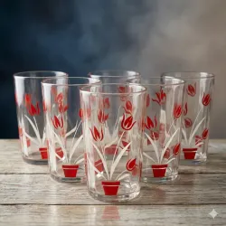 Set de 6 vasos decorados